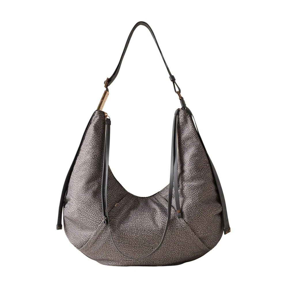 Borbonese Klei Grijs Hobo Tas Gray Dames