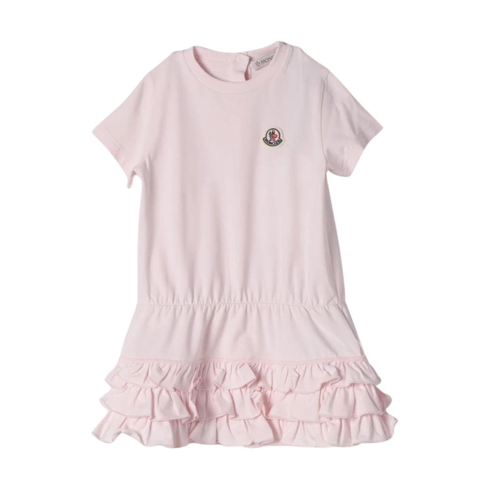 Moncler Girls Pink Ruffled Cotton Dress For Baby Medium
