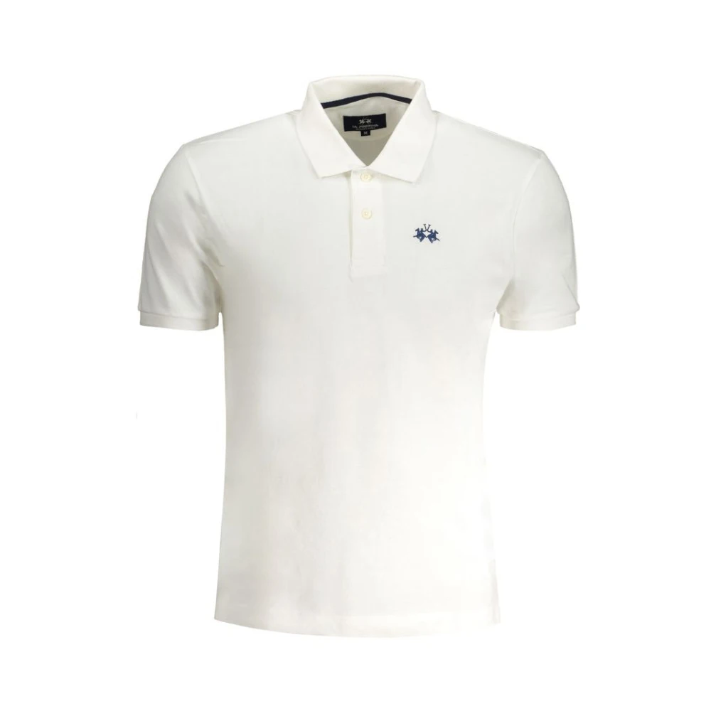 LA MARTINA Geborduurd poloshirt met korte mouwen White Heren