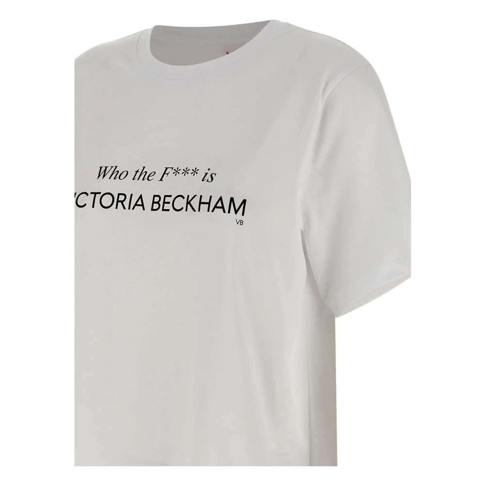 Victoria Beckham Who the F***is Logo Print T-shirt White Dames