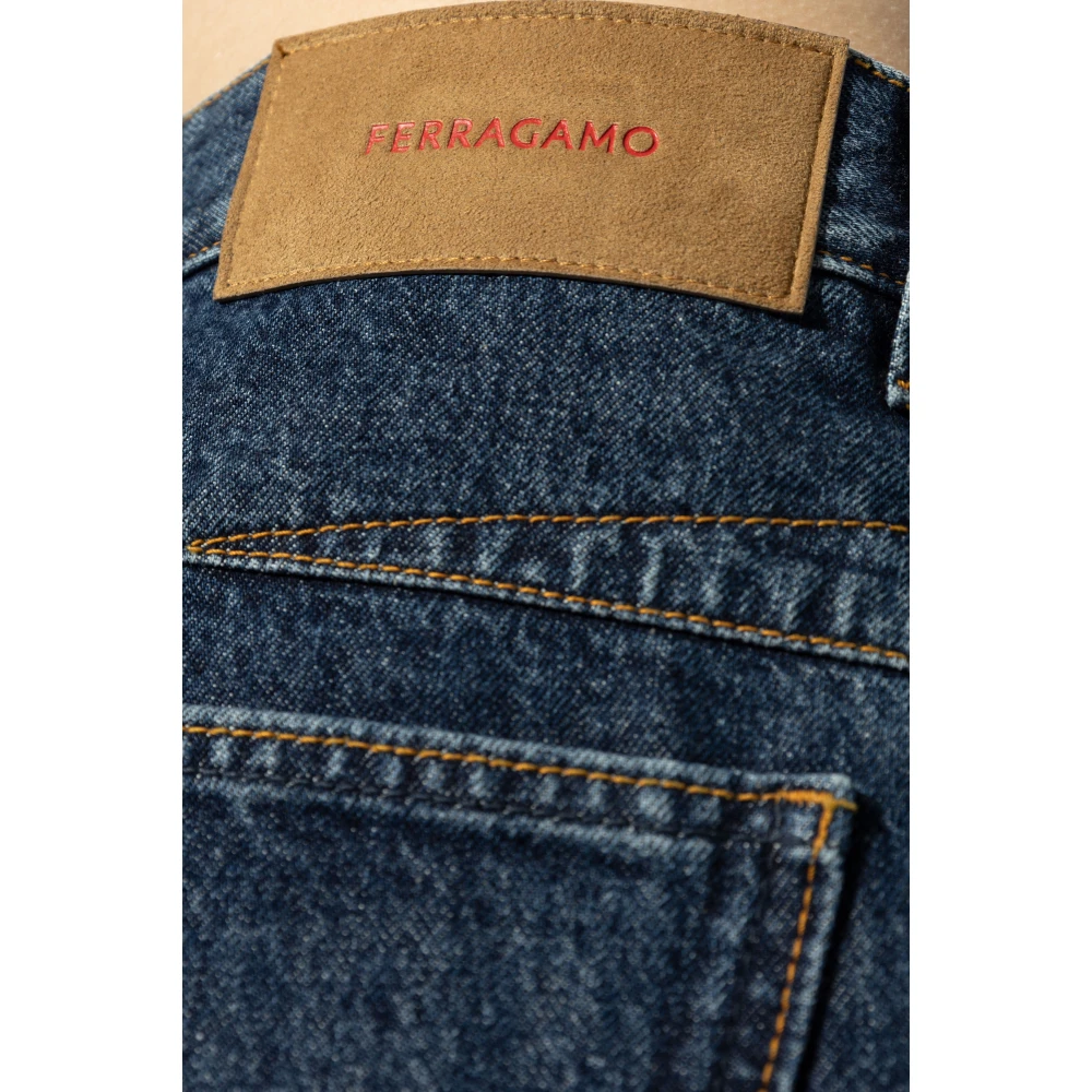 Salvatore Ferragamo Jeans met logo Blue Heren