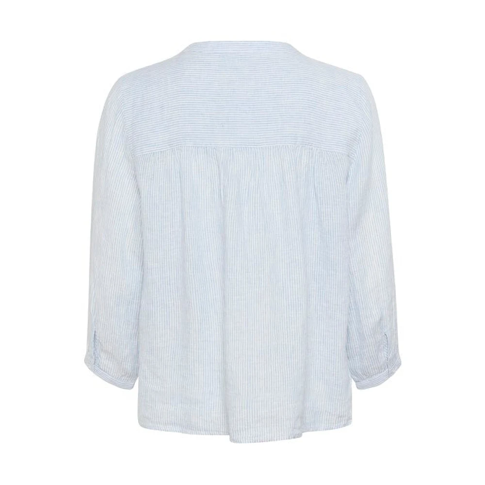Part Two Gestreept Windsurfer Linnen Shirt Blue Dames