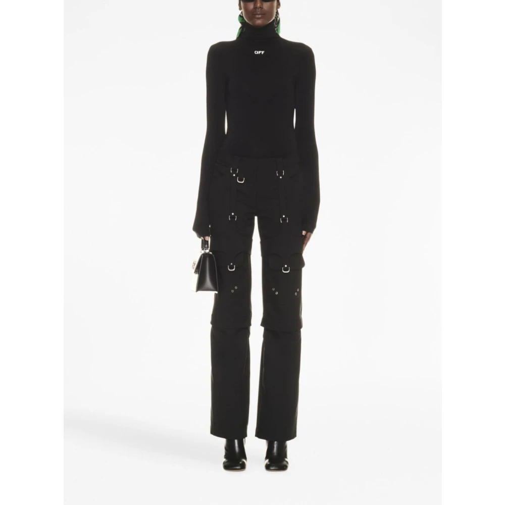 Off White Trousers Black Dames