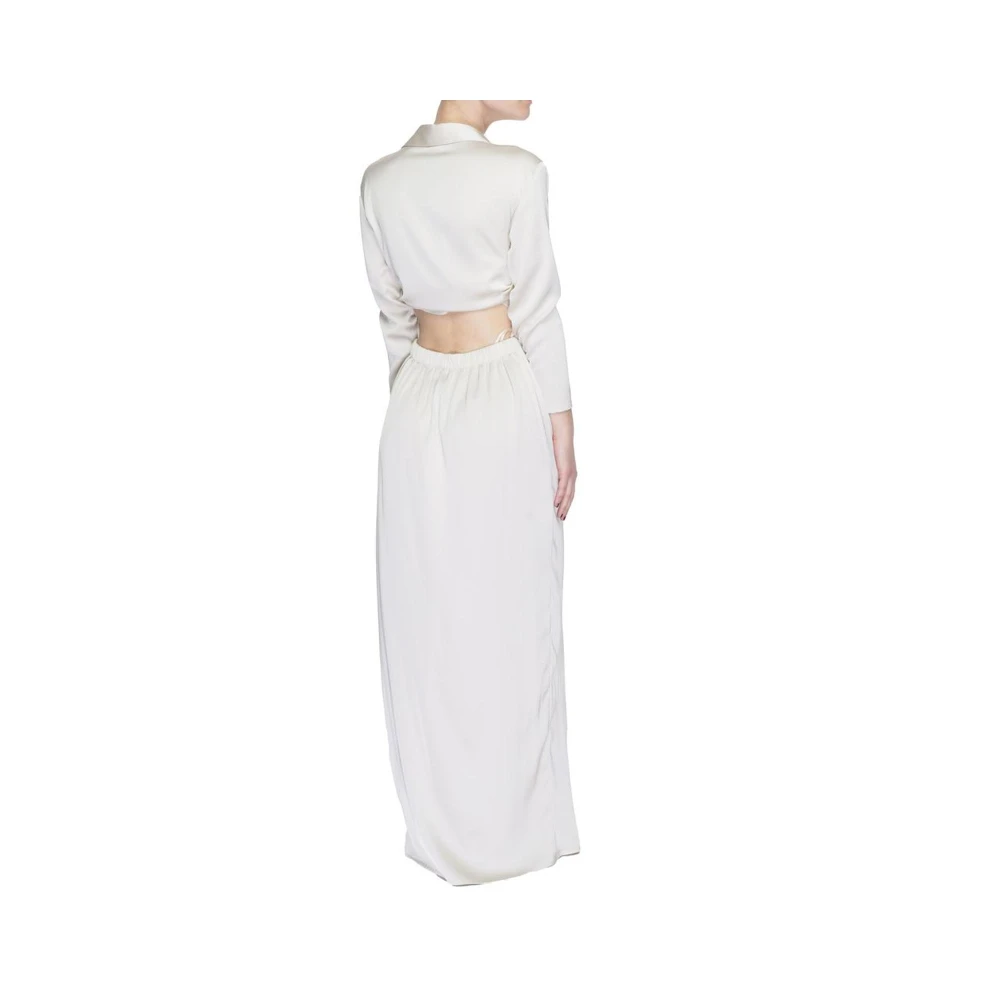 Sandro Ferrone Beige Lange Jurk Lente Zomer Collectie Beige Dames