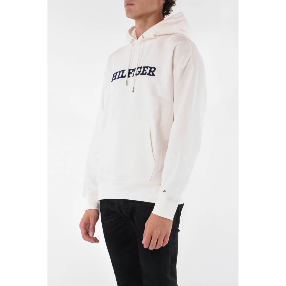 Tommy Hilfiger Monotype Embro Hoodie White Heren