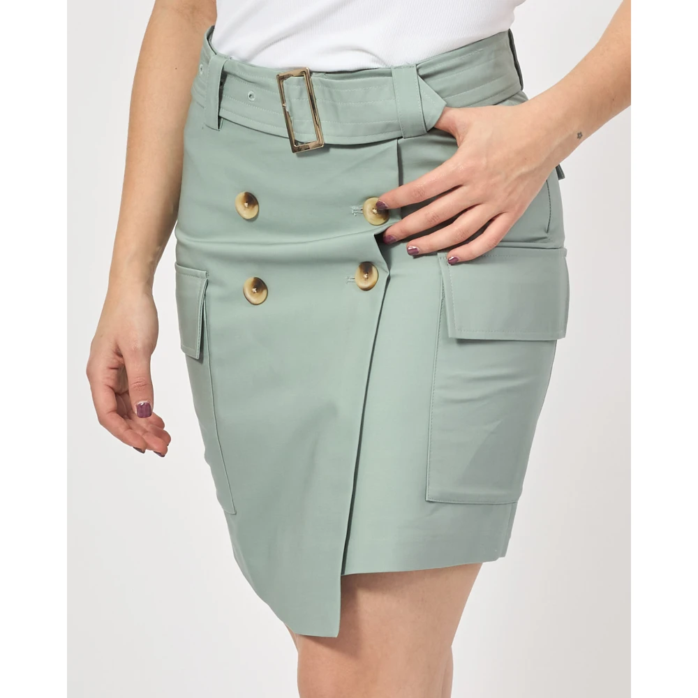 Fracomina Groene aansluitende rok met zakken Green Dames