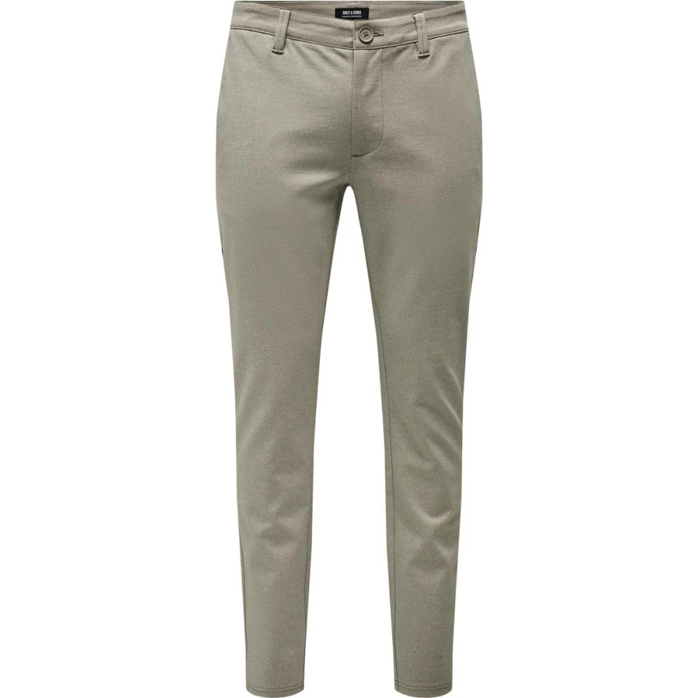 Only & Sons Slim fit stoffen broek in gemêleerde look model 'MARK'