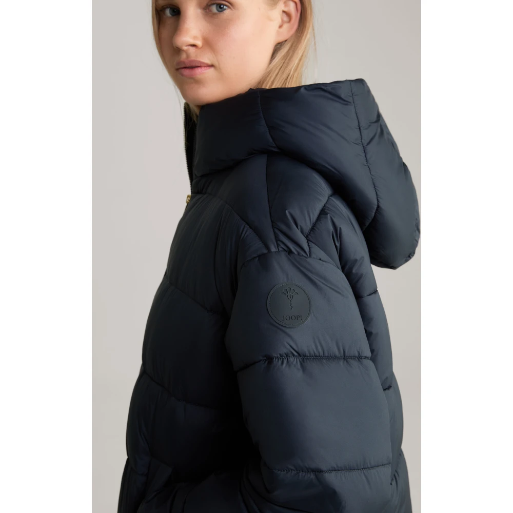 Joop! Korte capuchonjas in donkerblauw Blue Dames