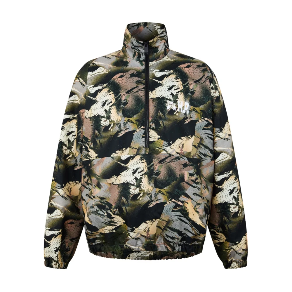 Heron Preston Men's Camo Logo Tape Windbreaker Jacket