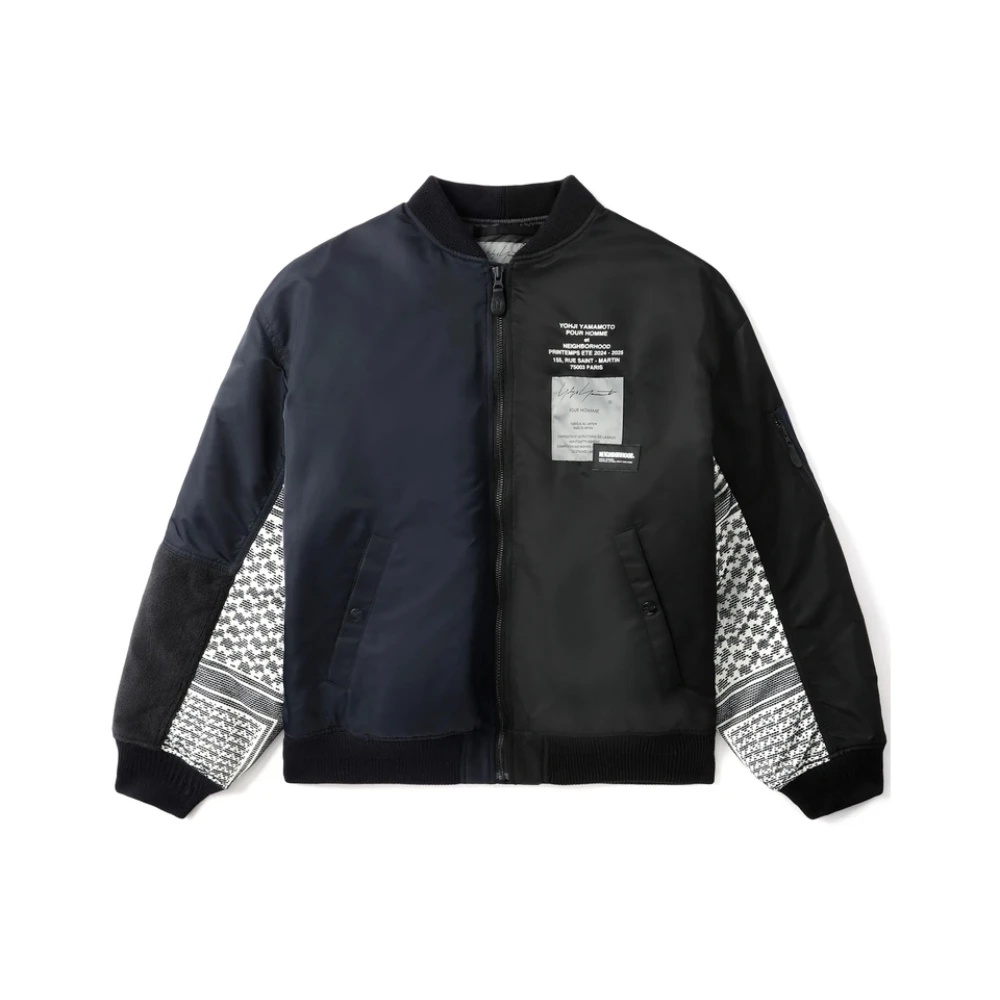 Yohji Yamamoto Zwarte Grafische Print Ritsjas Black Heren
