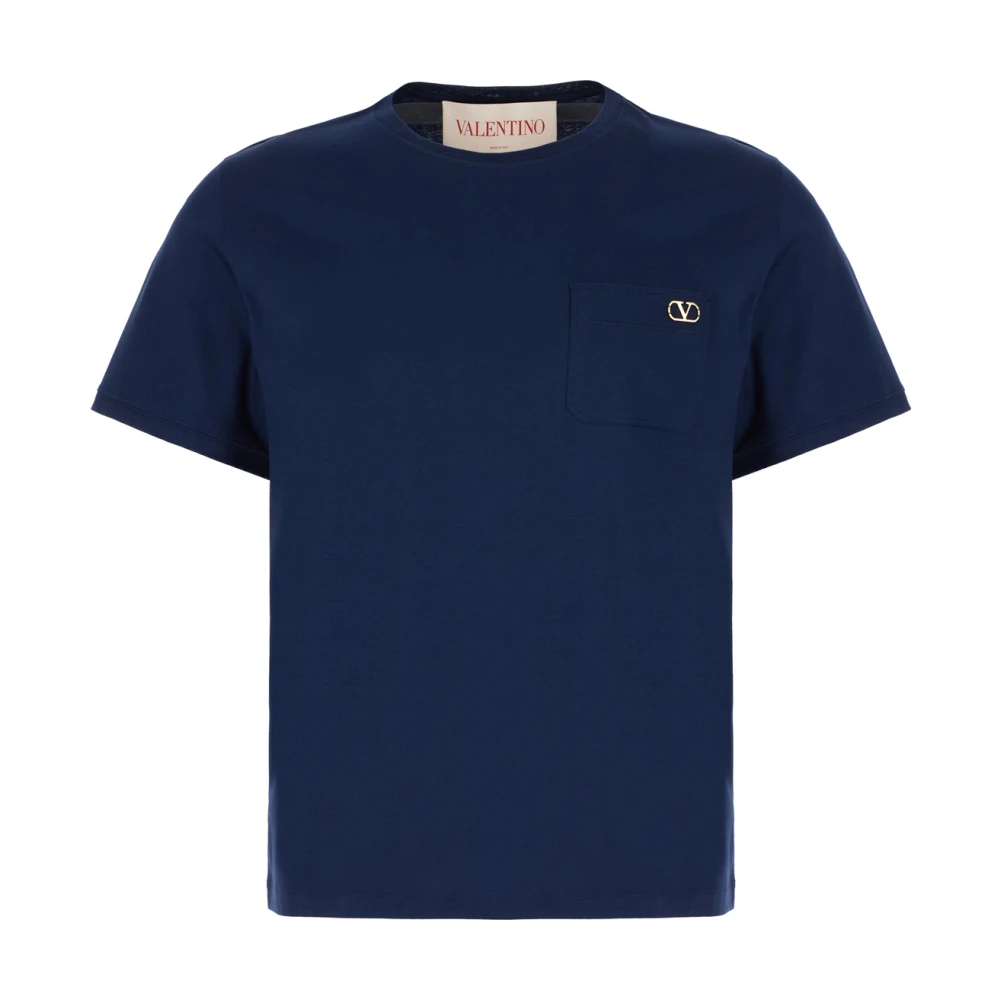 Valentino Garavani Casual Katoenen T-Shirt voor Mannen Blue Heren