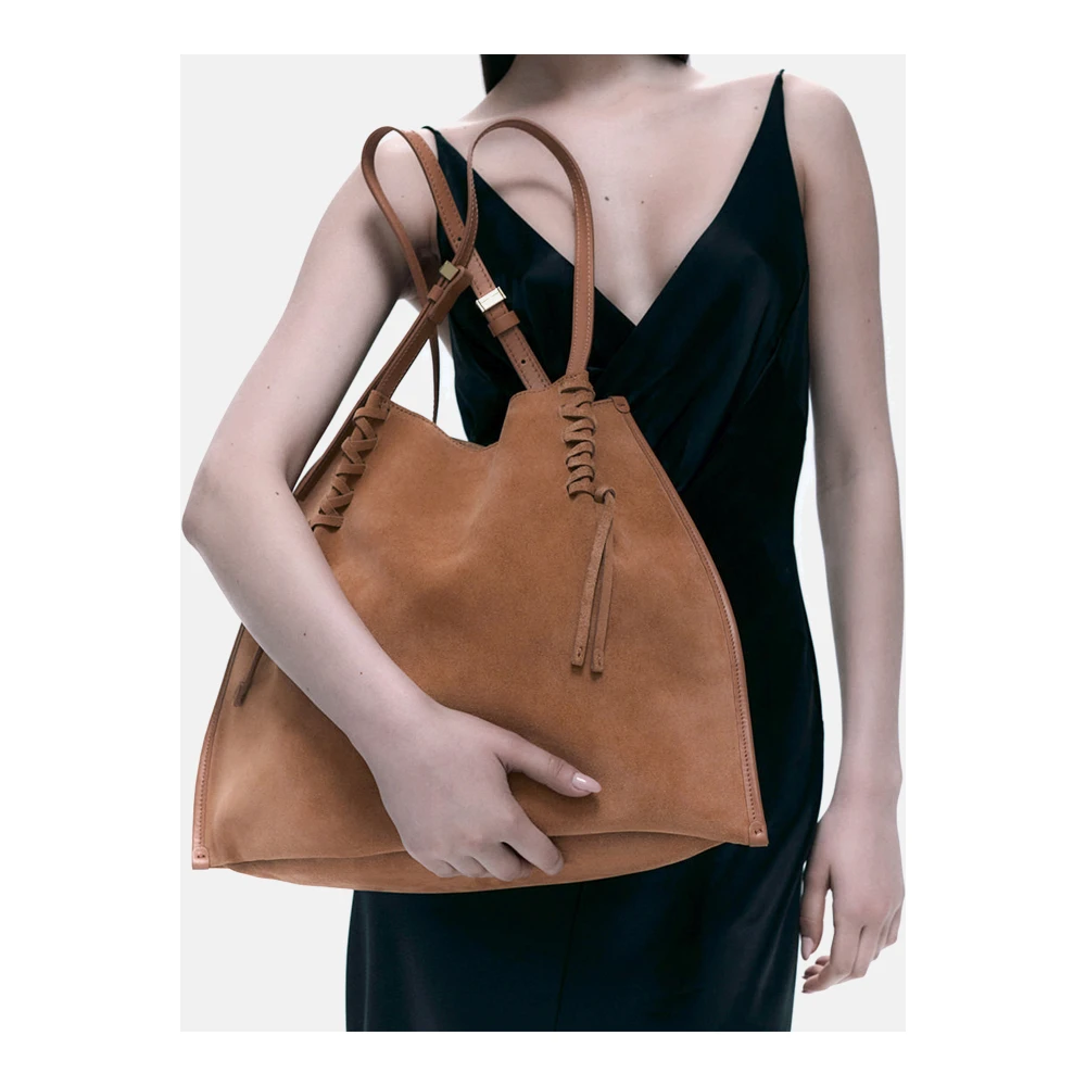 Gianni Chiarini Suède Leren Handtas Dory Beige Dames