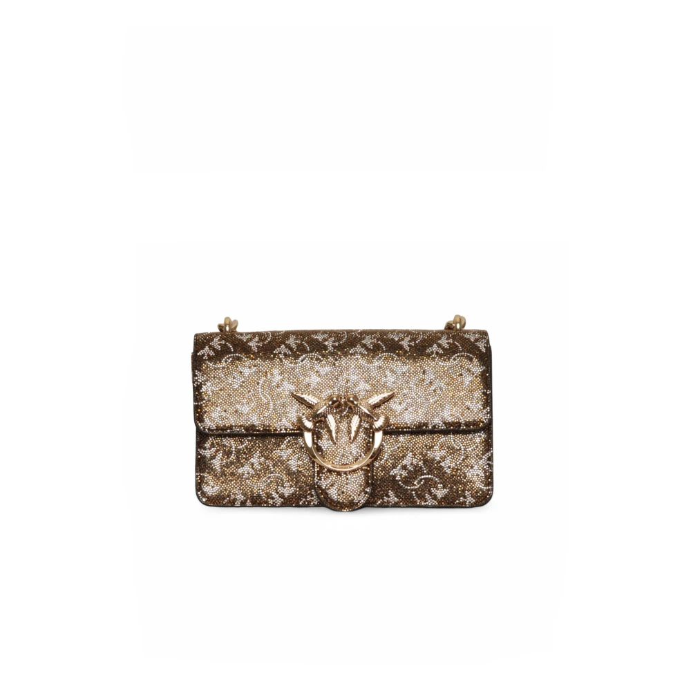 Pinko Mini Monogram Strass Tas Yellow Dames