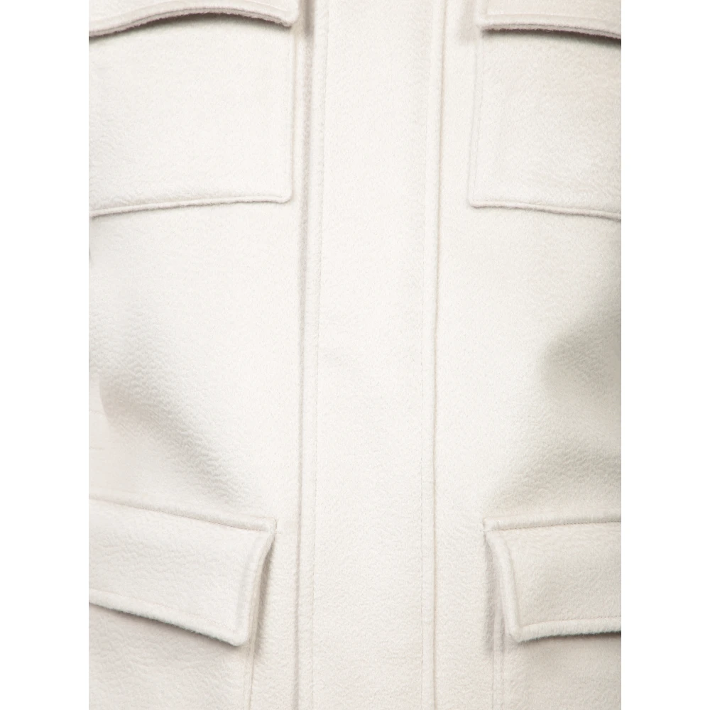 Herno Elegante Ivoorkleurige Kasjmier Jas White Heren