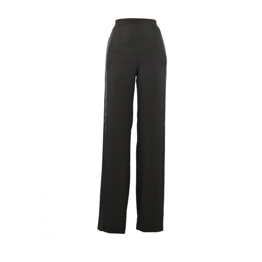 Pennyblack Hoge Taille Palazzo Broek met Satijnen Afwerking Black Dames