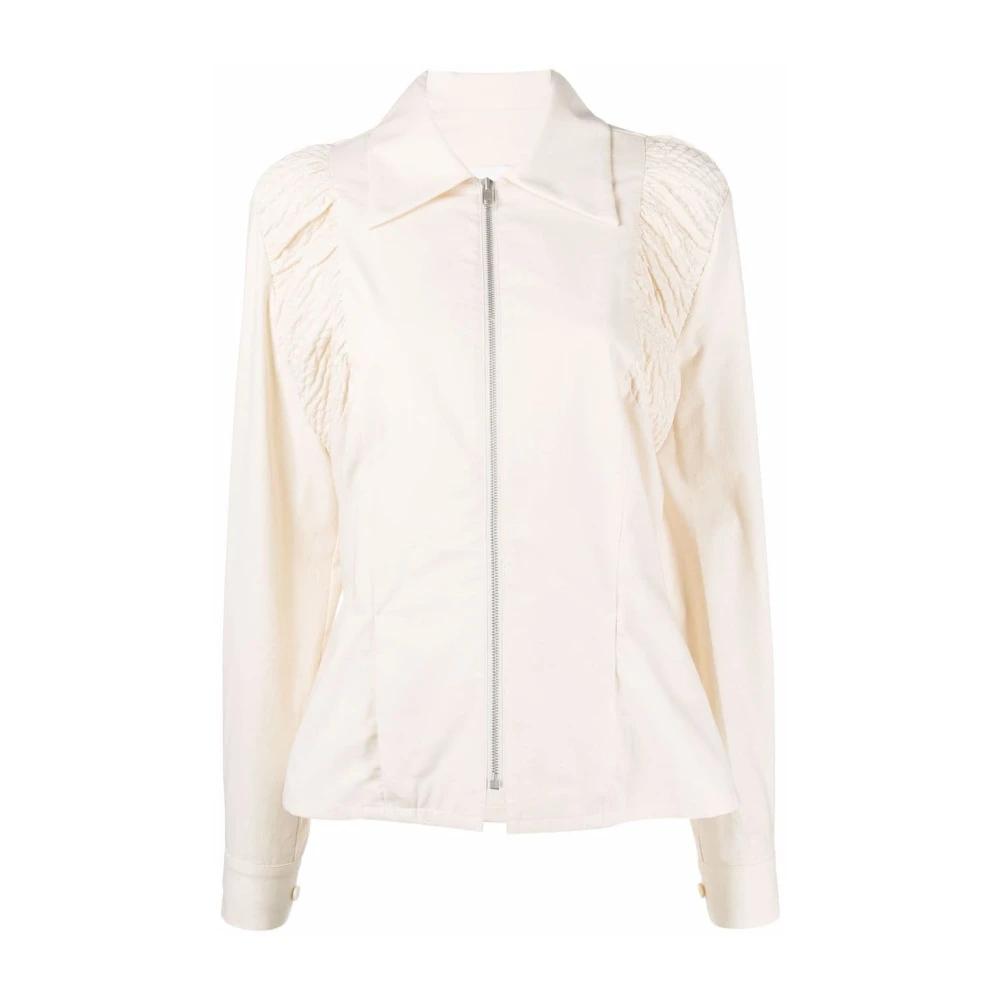 Maison Margiela Women's White Shirts, Xs, Long Sleeve Cotton Shirt