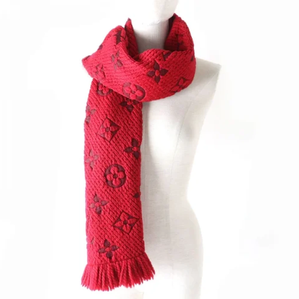 Louis Vuitton Vintage Pre-owned Wool scarves Red Dames