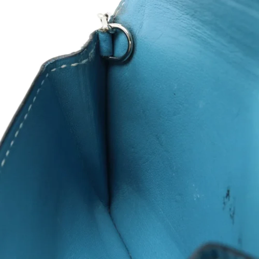 Hermès Vintage Pre-owned Leather wallets Blue Dames