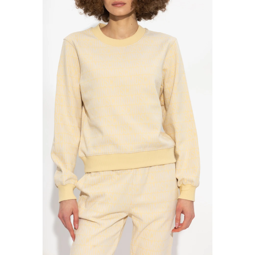Moschino Sweatshirt met logo Yellow Dames