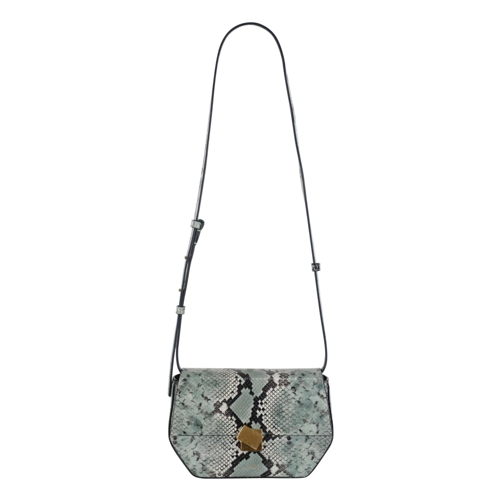 Closed Blauwe Schouder Tas met Slangenprint Blue Dames