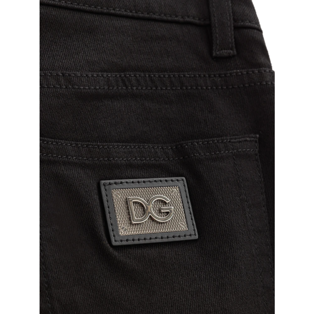 Dolce & Gabbana Skinny 5-pocket jeans met logo Black Heren