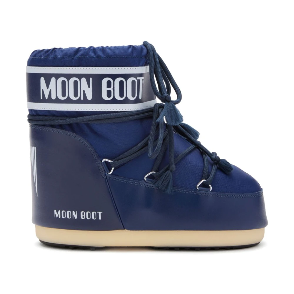 Moon Boot Marinblå Logo Print Stövlar Blue, Dam