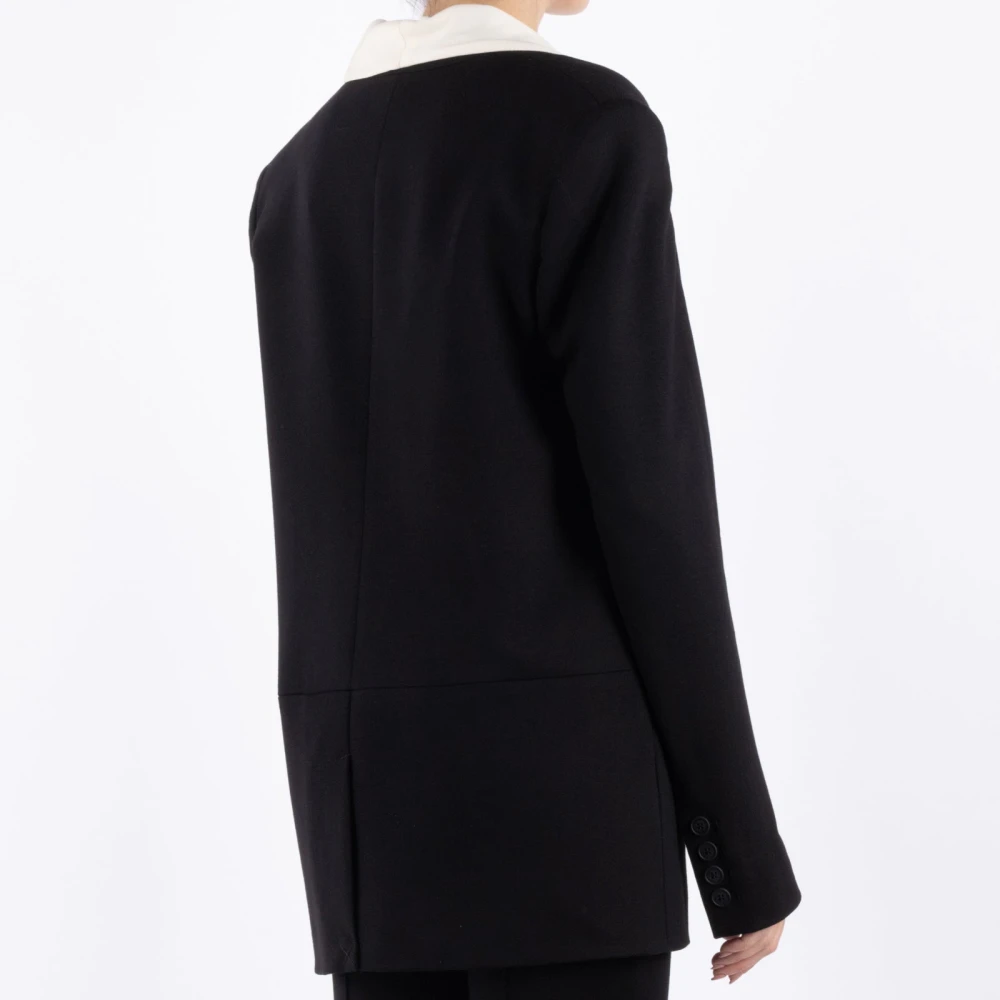 The Garment Zwarte jas met elastaan Black Dames