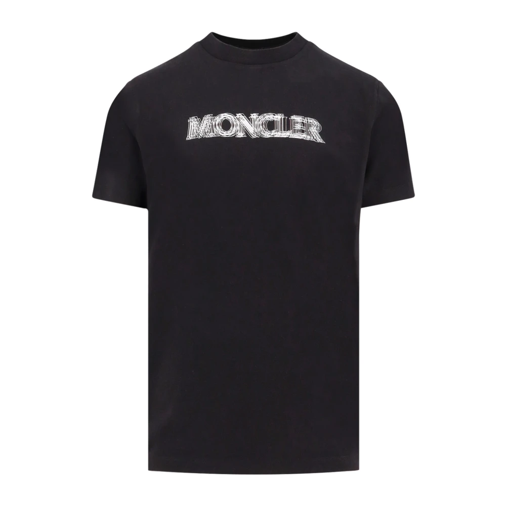 Moncler Organische Katoen Logo T-shirt Black Heren