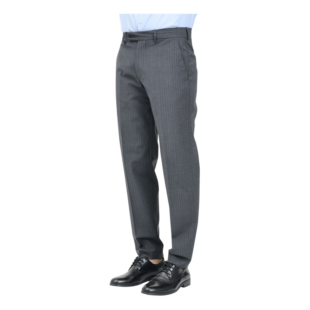 Selected Homme Elegante Grijze Gestreepte Broek Gray Heren