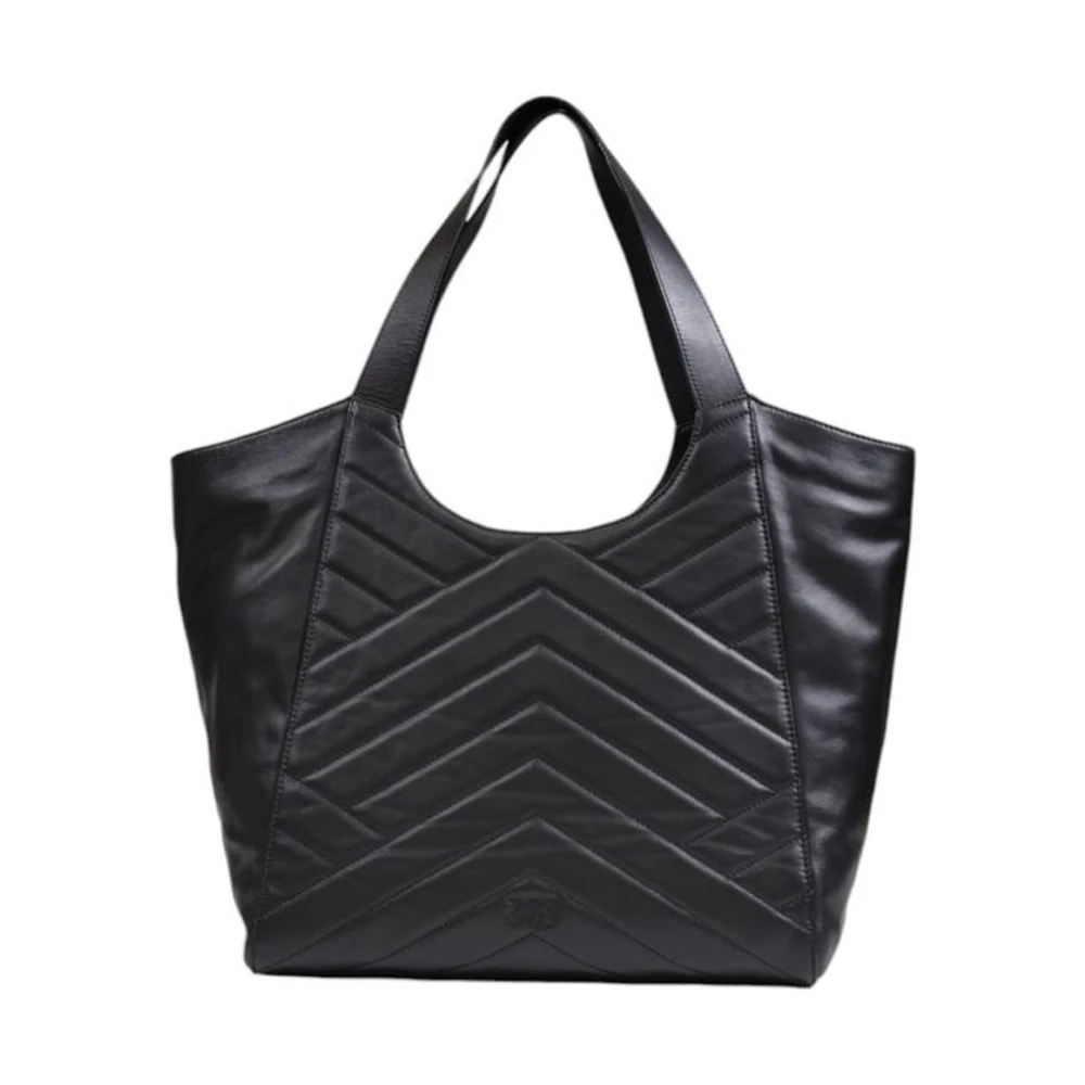 pinko Zwarte Leren Handtas Dames Collectie Black Dames