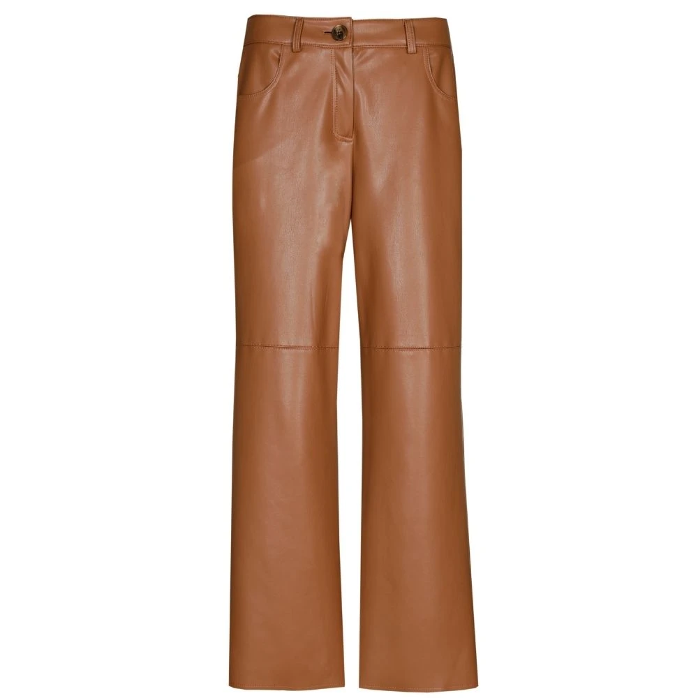 Marie Méro Moderne Glanzende Broek voor Feestelijke Outfits Brown Dames