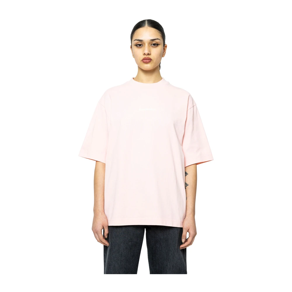 Acne Studios Ljusrosa logotyp T-shirt Pink, Dam