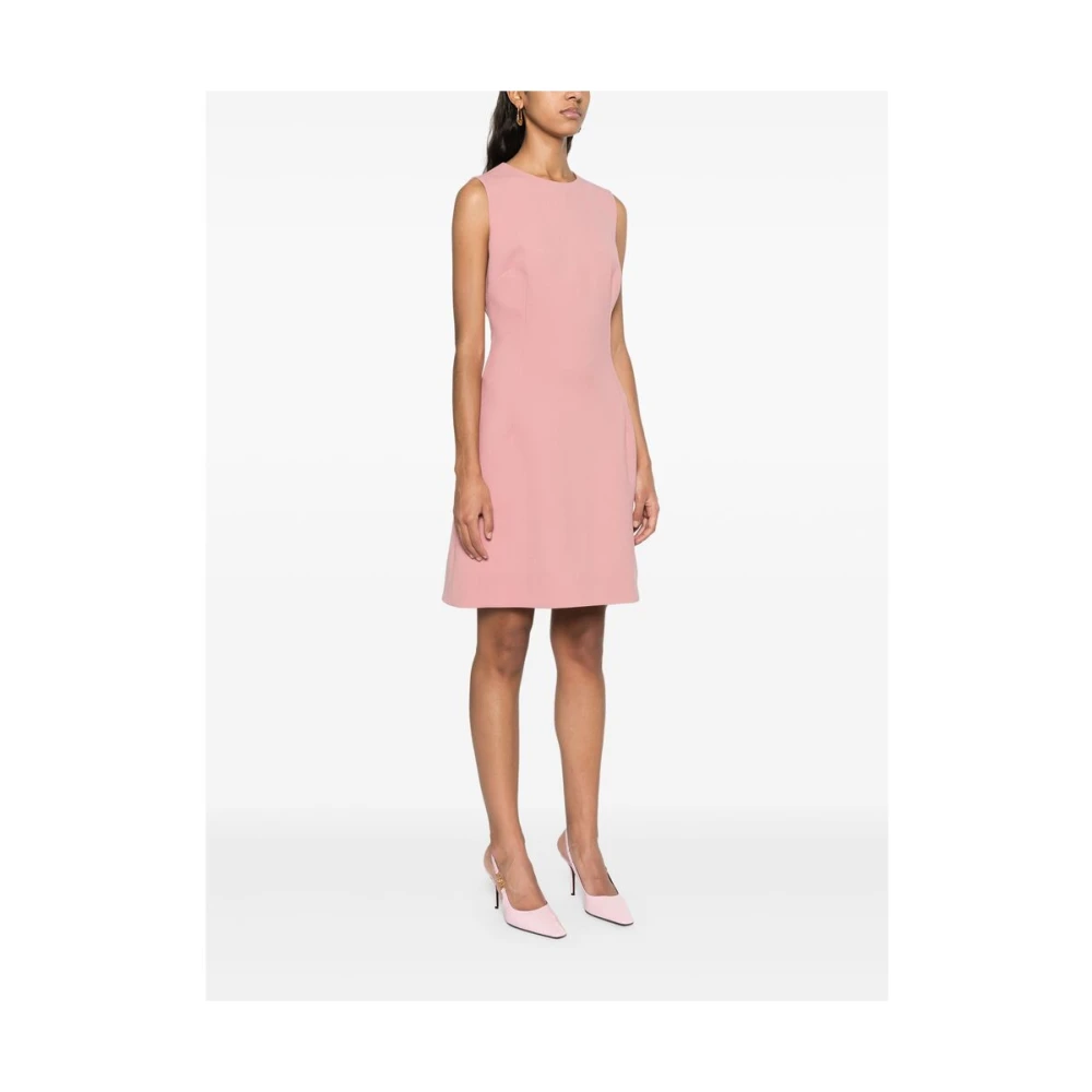 Dolce & Gabbana Zalmroze Mouwloze Jurk met Rits Pink Dames