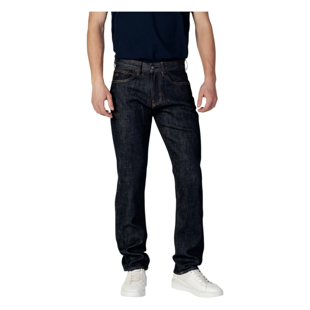 Armani Exchange Blå Enfärgad Mönster Dragkedja Jeans
