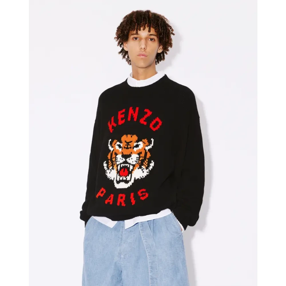 Kenzo Round-neck Knitwear Black Heren