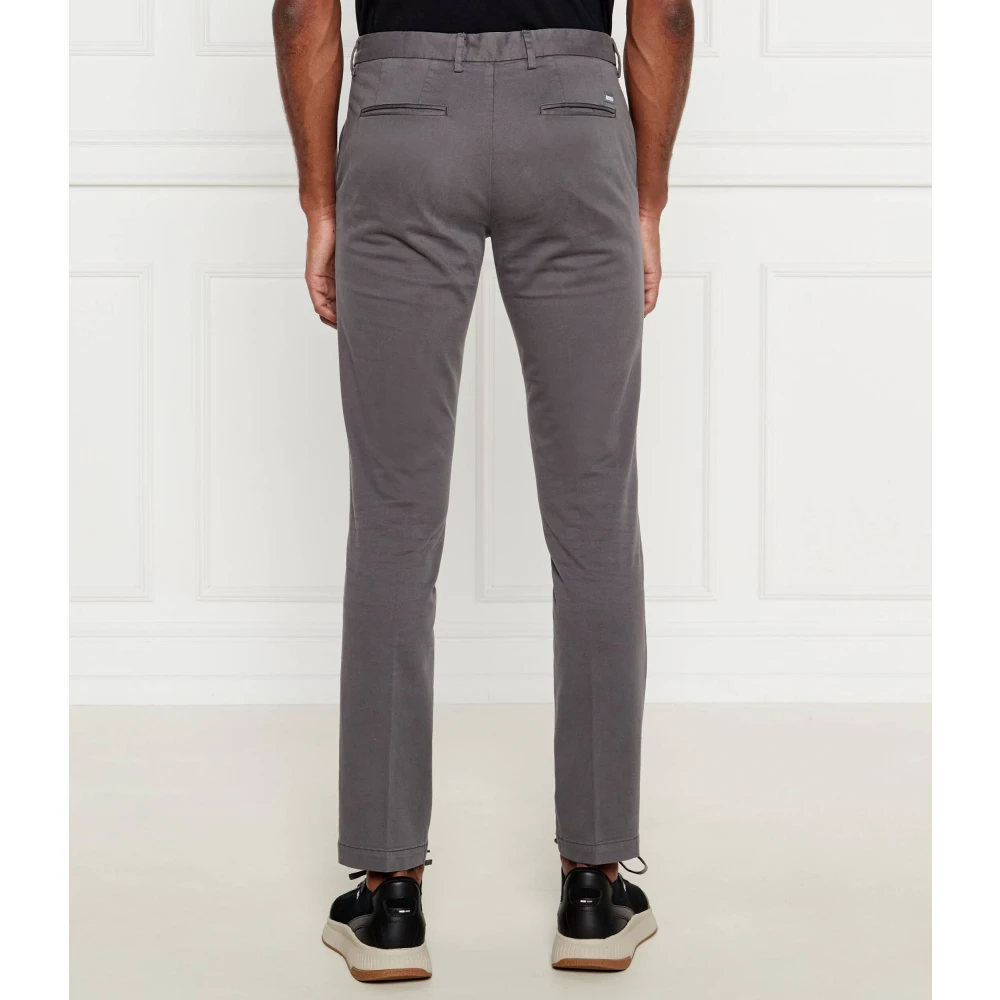 Hugo Boss Katoenen Gewassen Broek Gray Heren