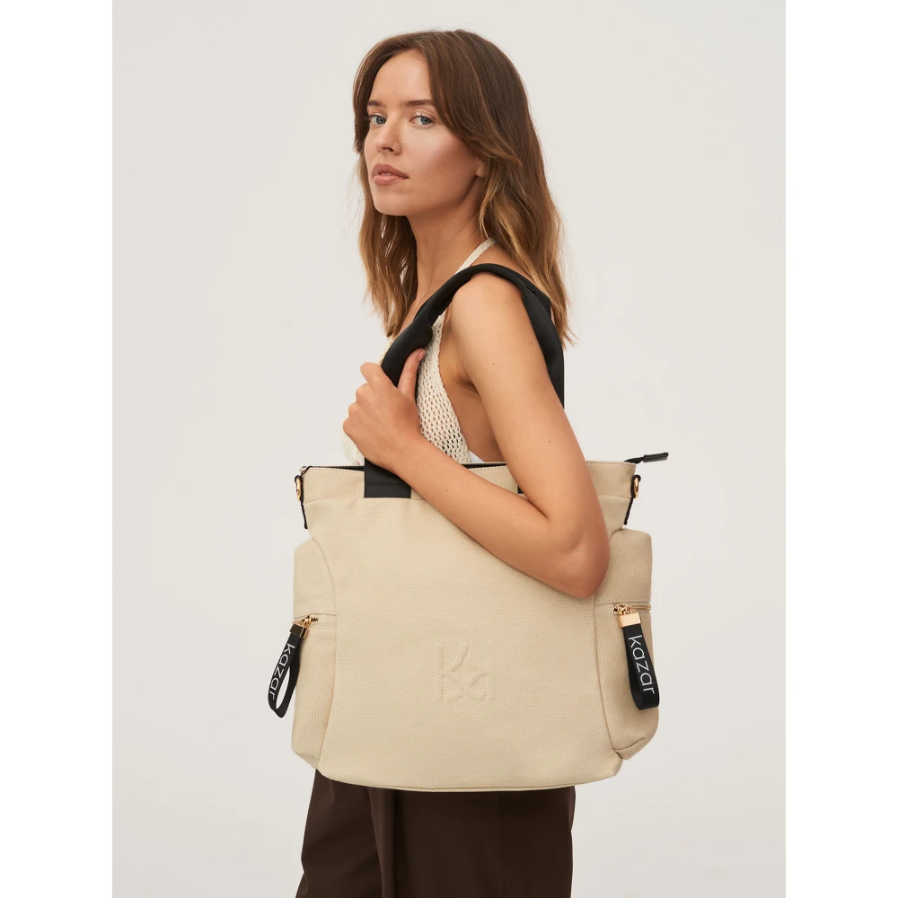 Kazar Dames beige en zwarte tas Beige Dames