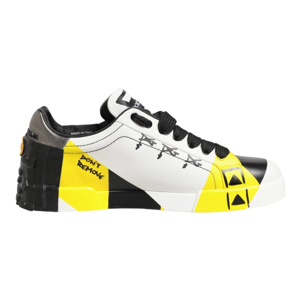 Dolce & Gabbana Men's Multicolor Sneakers, 10 Uk, Graffiti Low Top Trainers