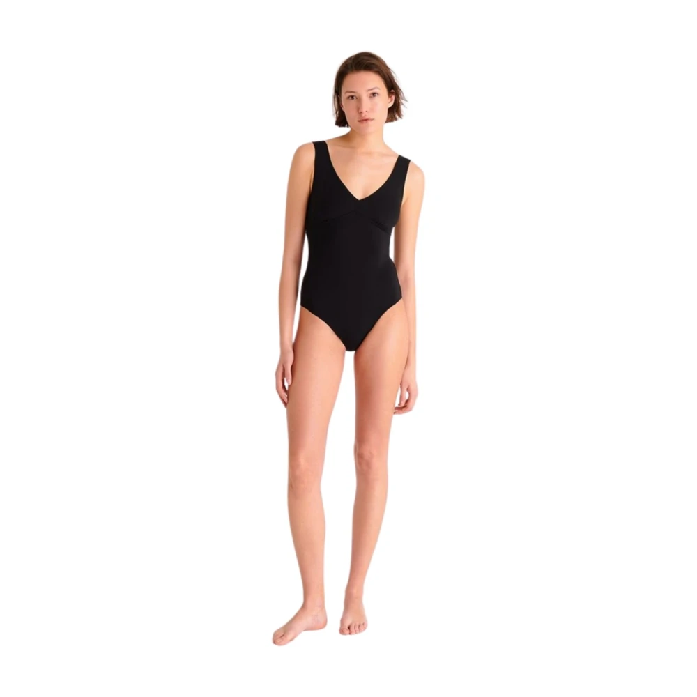 Eres Eendelig badpak met V-hals en brede bandjes Black Dames