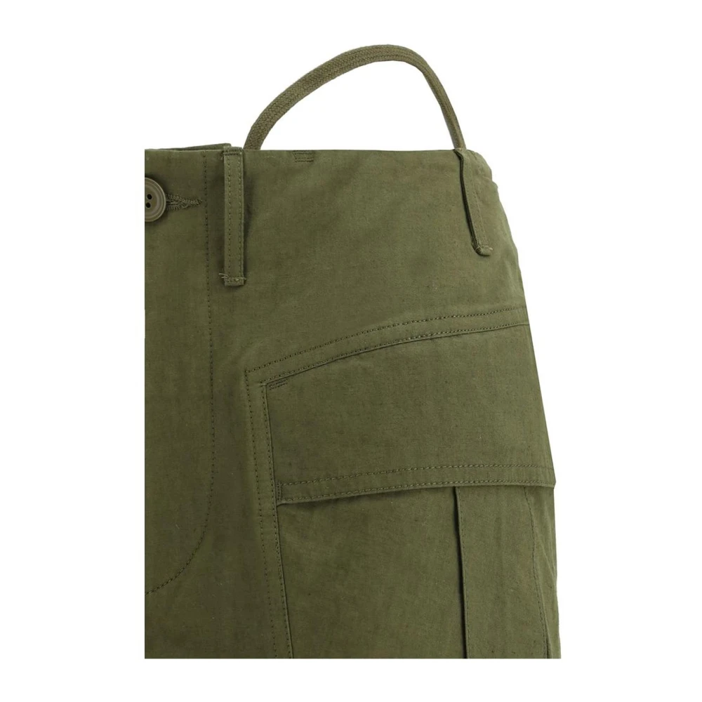 R13 Cargo Flare Broek met Riemlussen Green Dames