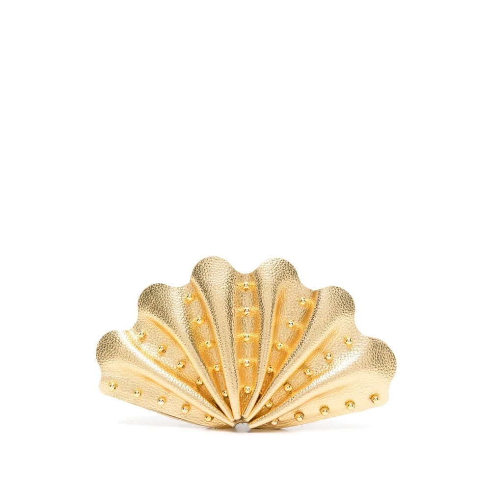 Vanina Goudkleurige Kralen Clutch Tas Yellow Dames