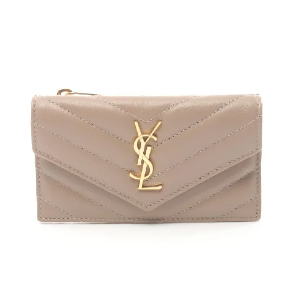 Yves Saint Laurent Vintage Pre-owned Leather wallets Brown Dames
