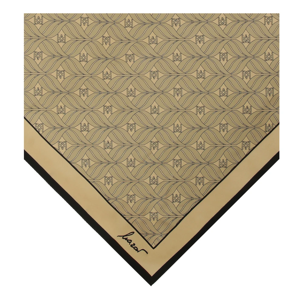 Kazar Beige zijden sjaal met elegant patroon Beige Dames