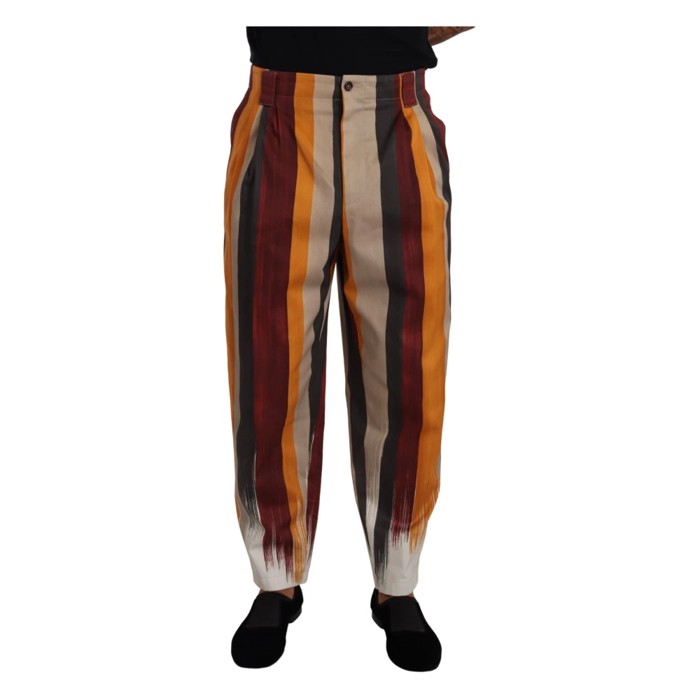Dolce & Gabbana Multicolor Striped Cotton Tapered Trouser Pants - IT50 | L - Image 2