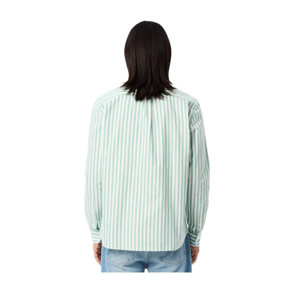 Lacoste Gestreept overhemd met lange mouwen Green Heren