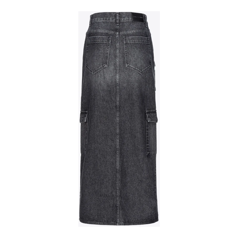 pinko Zwarte denim cargorok Black Dames