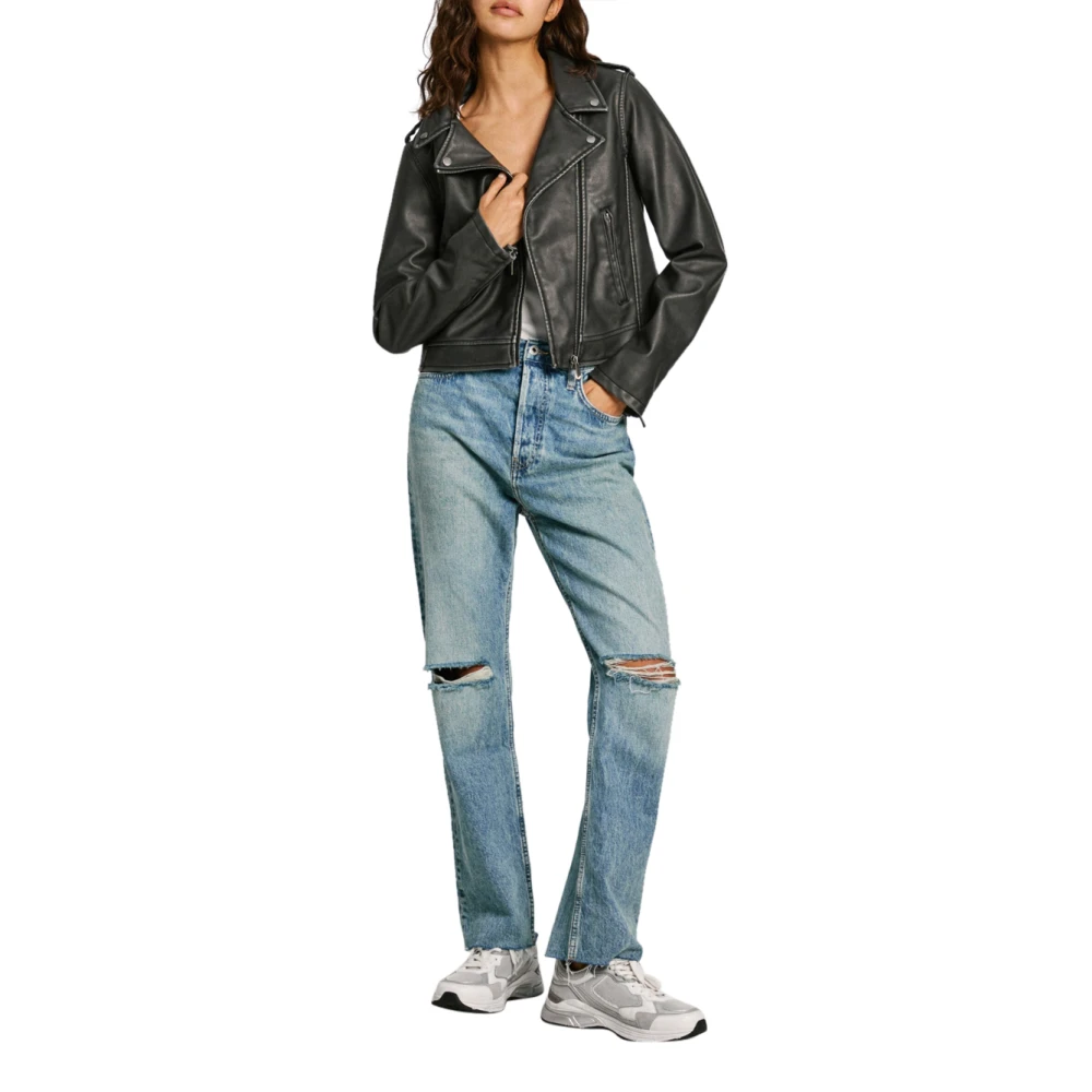 Pepe Jeans Biker City Leren Jas Black Dames