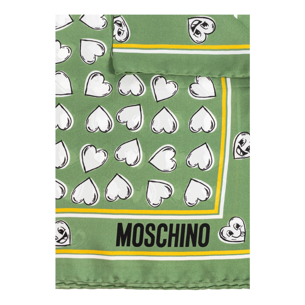 Moschino Zijden sjaal Green Unisex
