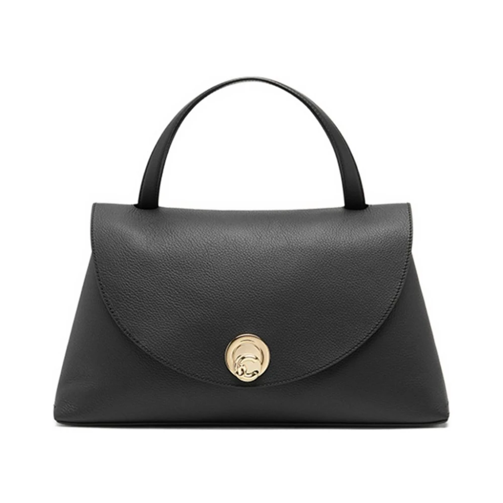 Coccinelle Women's Black Foldover Top Handle Bag - Handbags - One Size - Bags