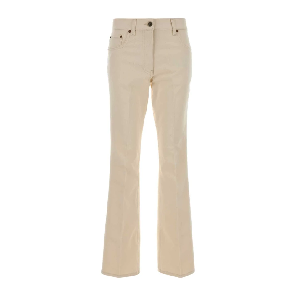Valentino Garavani Women's Beige Bootcut Jeans, W30, Denim 5 Tasche